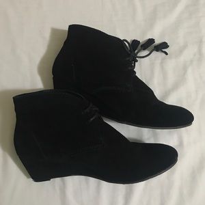 Wedge suede booties